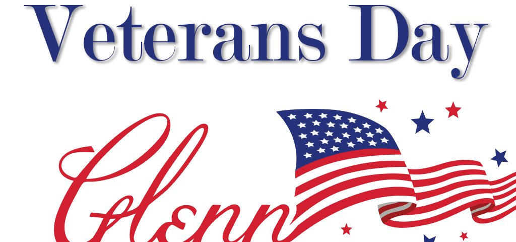 A picture of the words " honor veterans day glenn insurance, inc."