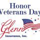 A picture of the words " honor veterans day glenn insurance, inc."